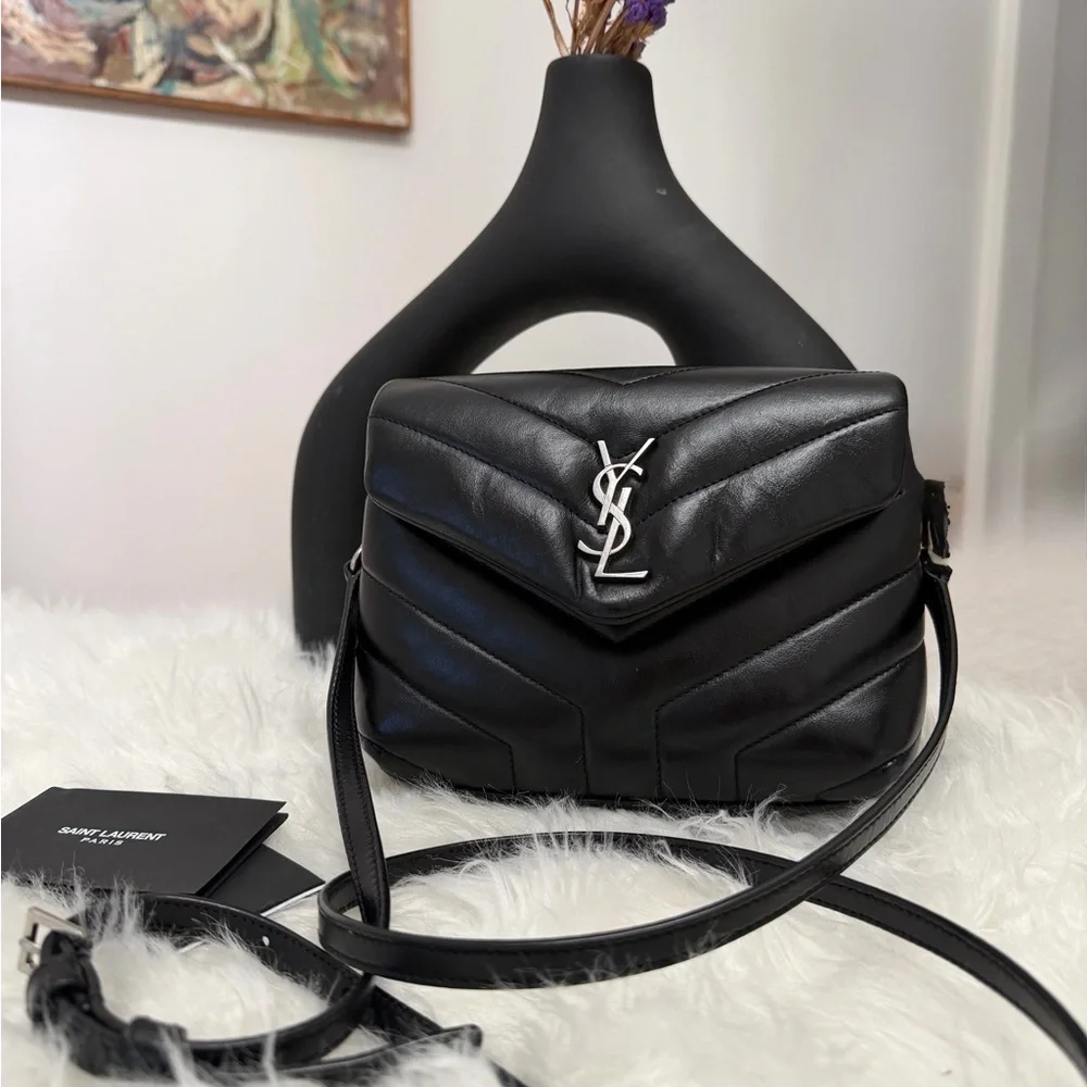 SAINT LAURENT Toy Loulou Calfskin Y Quilted Monogram Crossbody Bag - Picture 1 of 16